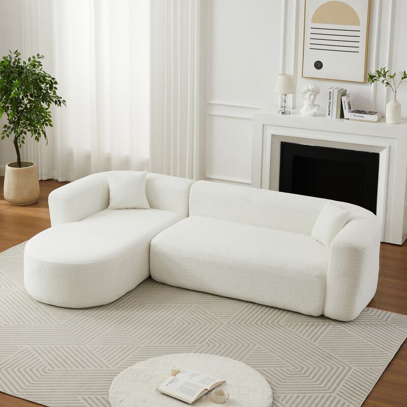 Rorvko Curved Chenille Sectional Sofa image number 1