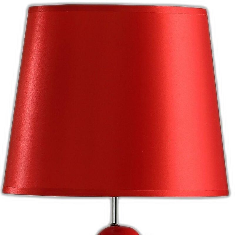 Hivvago 21" Red Bedside Table Lamp With Red Empire Shade
