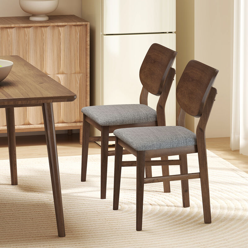 Comfortable Upholstered Kitchen Chairs Set of 2 in Farmhouse Style