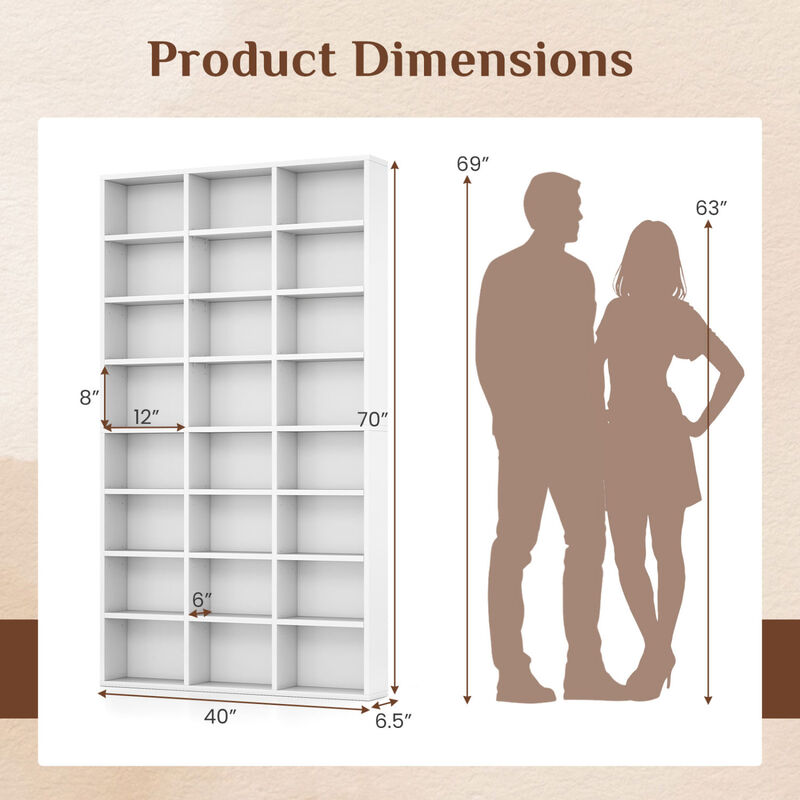 70" Tall 24-Cube Bookshelf Storage Organizer with Shelves image number 2