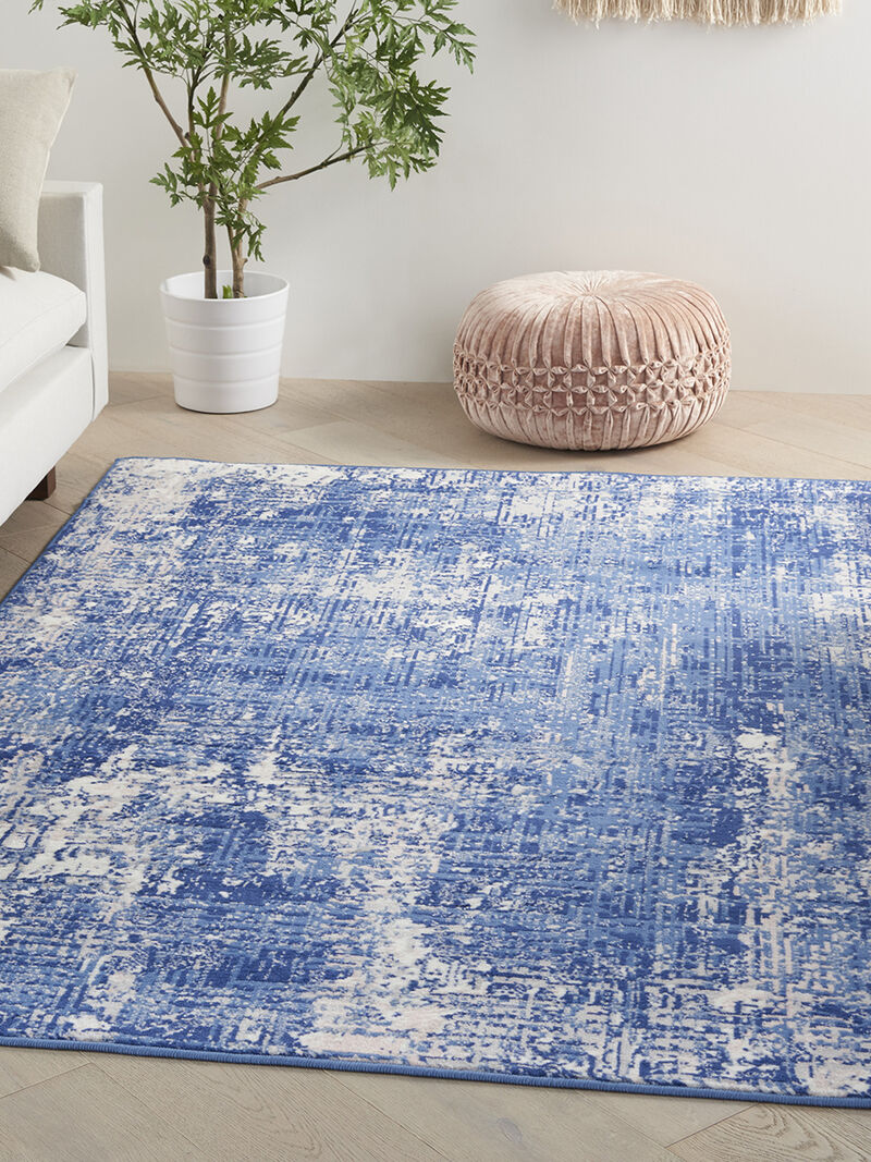Whimsicle WHS08 Blue/Ivory 5' x 7' Rug