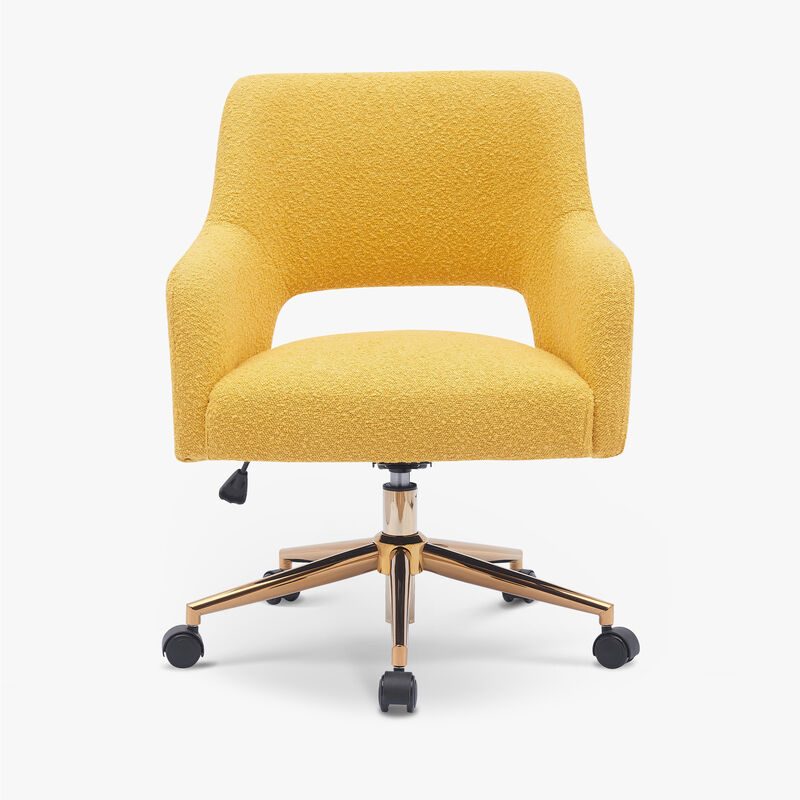 WestinTrends Mid-Century Modern Swivel Office Vanity Chair with Wheels