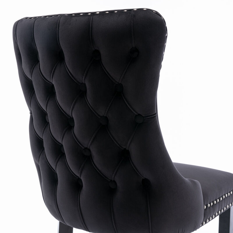 Streamdale Black Upholstered Dining Chairs, Set of 2 image number 8