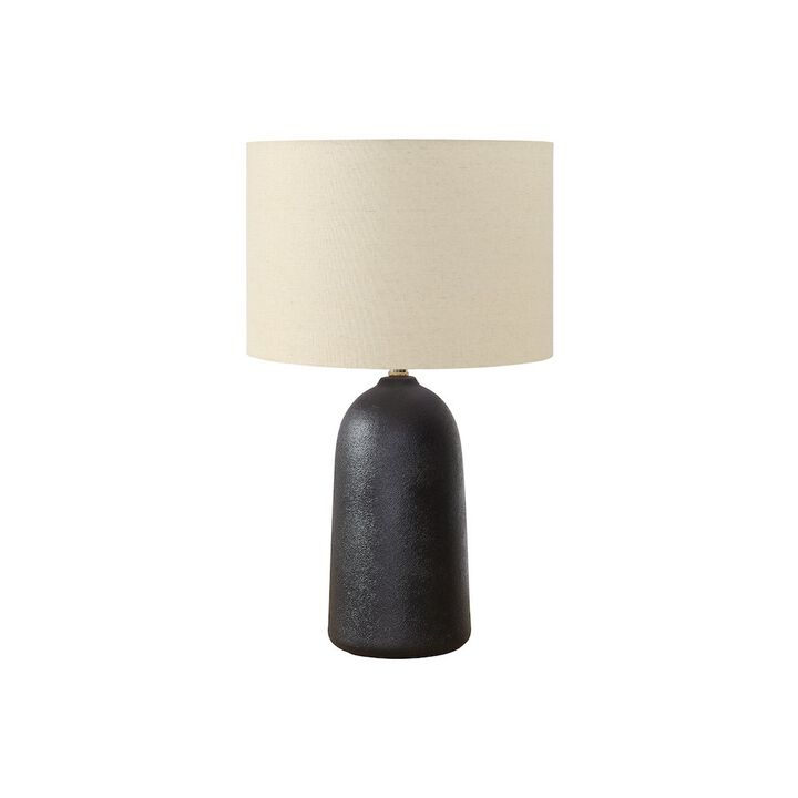 Lighting, 27"H, Table Lamp, Black Ceramic, Beige Shade, Contemporary, Modern