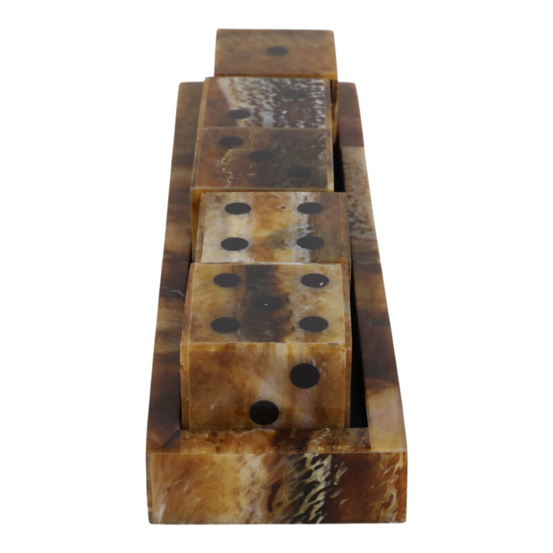 11x3" Tortoise Resin Dice Set, Brown image number 3