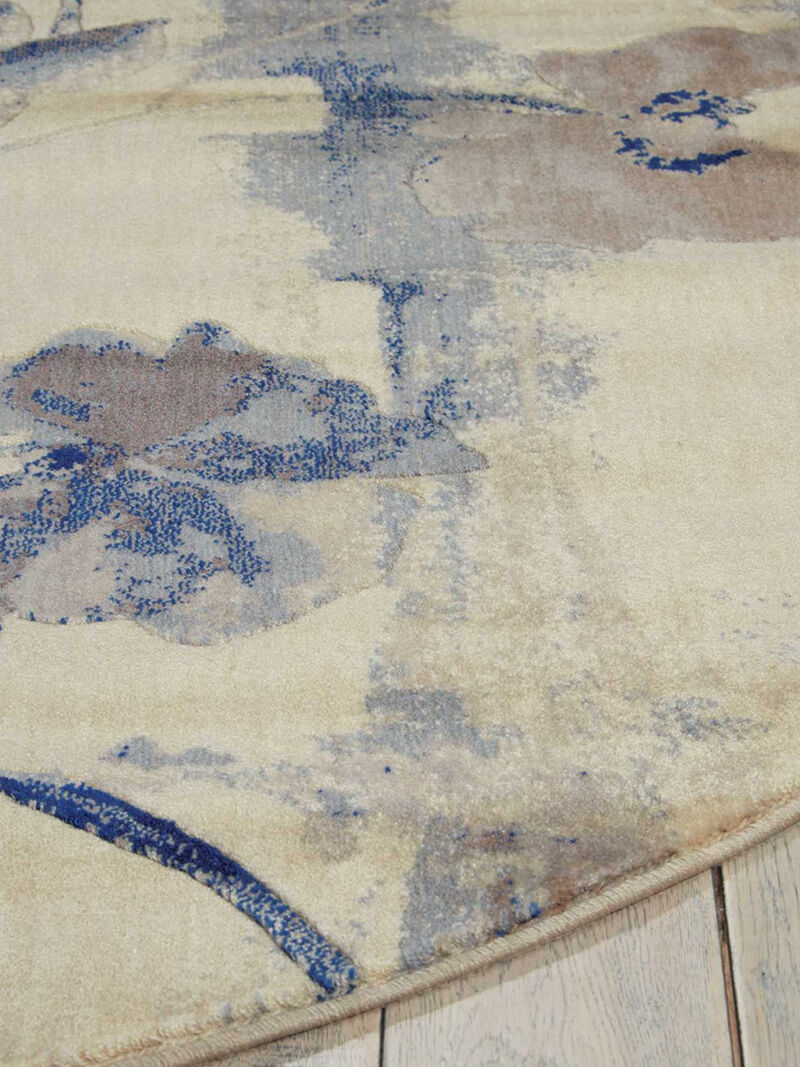 Somerset ST18 Ivory/Blue 5'6" x Round Rug