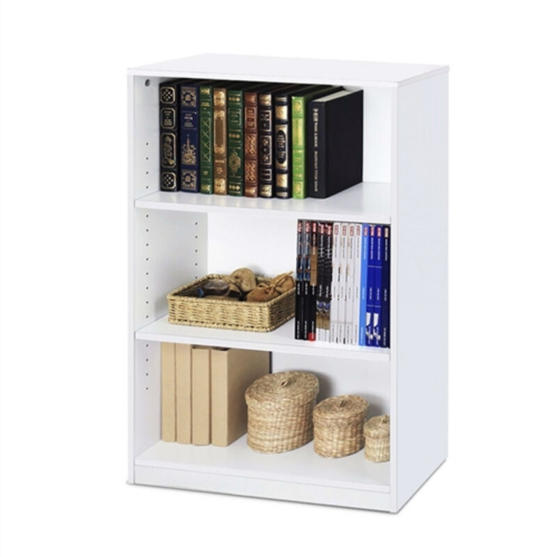 Modern 3-Shelf Bookcase for Living Room or Office Storage and Display