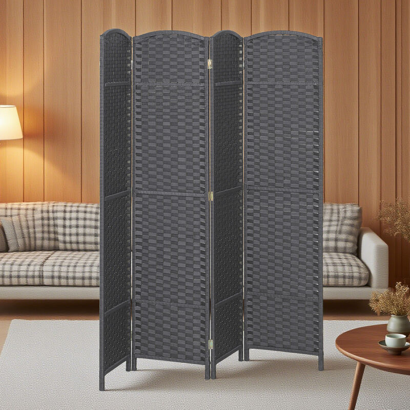 Hivvago Freestanding 4-Panel Privacy Screen for Bedrooms and Offices image number 7