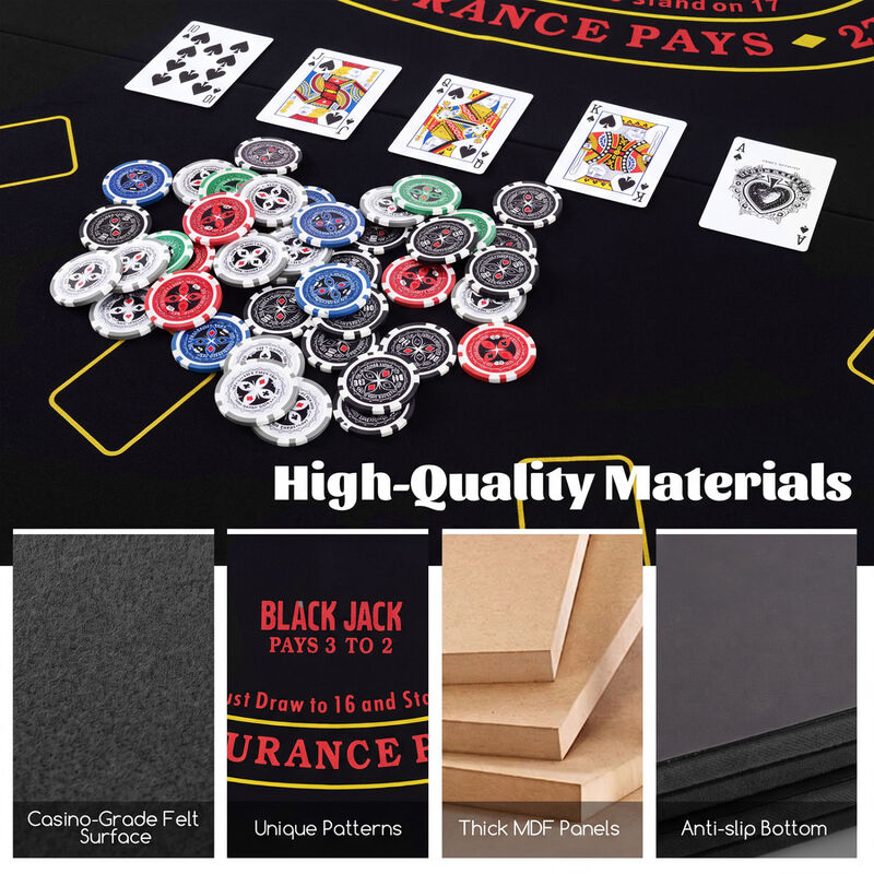 Portable 8 Player Poker Table Top with Built In Cup Holders and Chip Trays image number 4