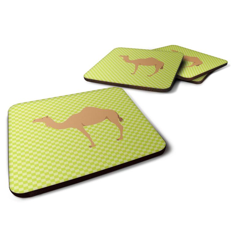 Caroline's Treasures Arabian Camel Dromedary Green Decorative coasters, 3.5, Multicolor