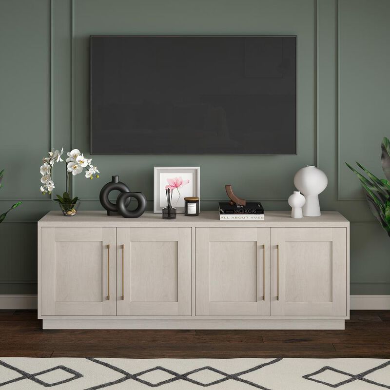 Hudson&Canal Tillman Rectangular TV Stand for TV's up to 80 in Alder White