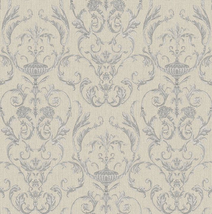 Ornamenta 2 Toscano Damask Silver Grey Wallpaper 95507