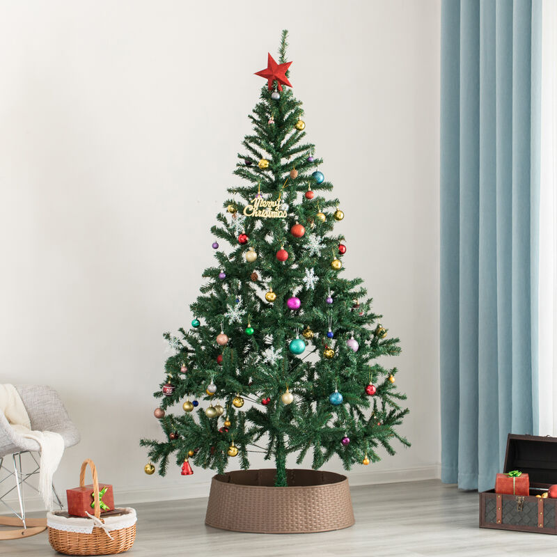 Large Rattan Collar Tree Skirt - Brown