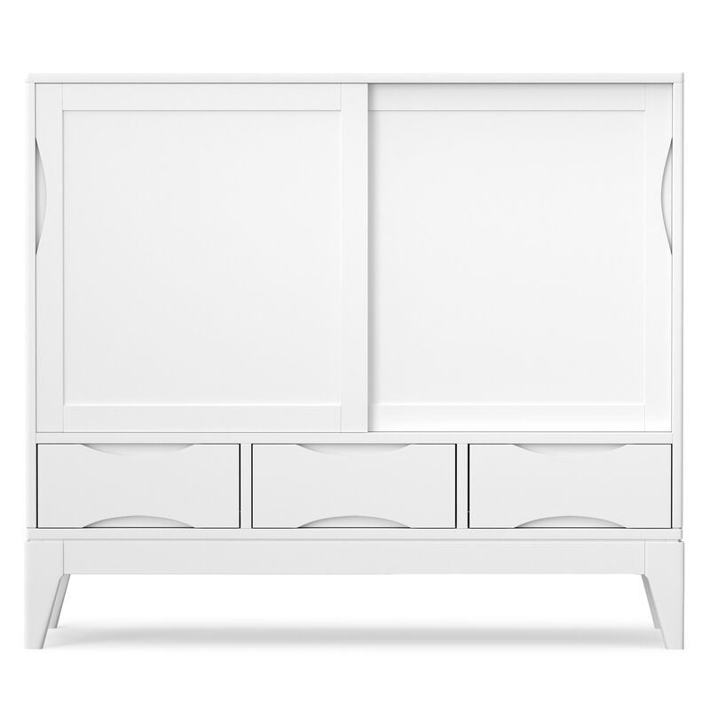 Harper 48 inch Wide Solid Hardwood Mid-Century Modern Medium Storage Cabinet in White image number 3