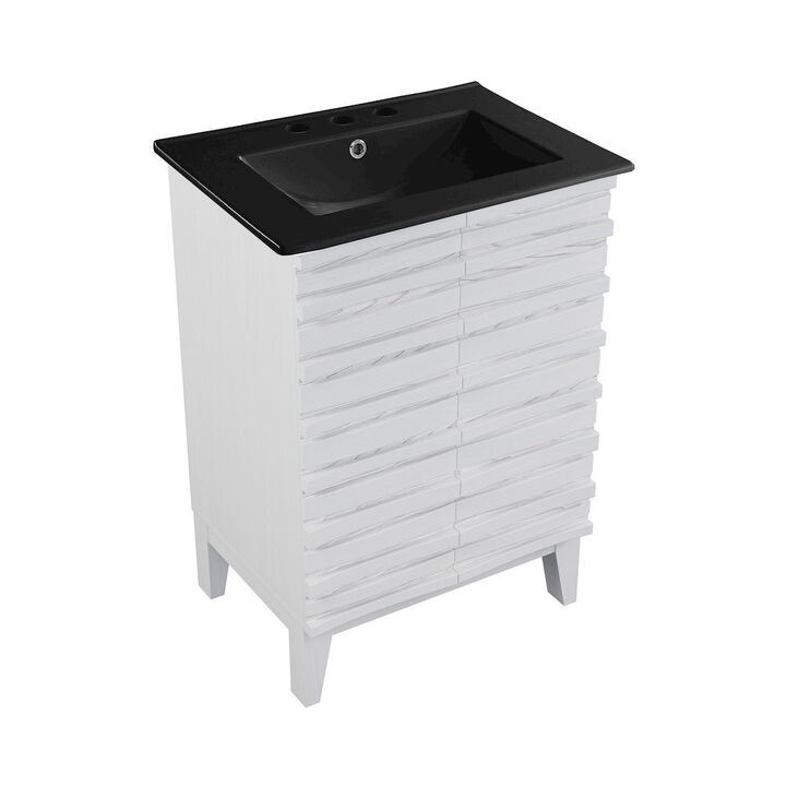 Cascade 24 in. Bathroom Vanity with 3-Hole Ceramic Sink Top