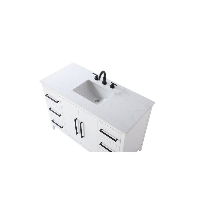 Elegant Kitchen and Bath 48 Inch Single Bathroom Vanity In White