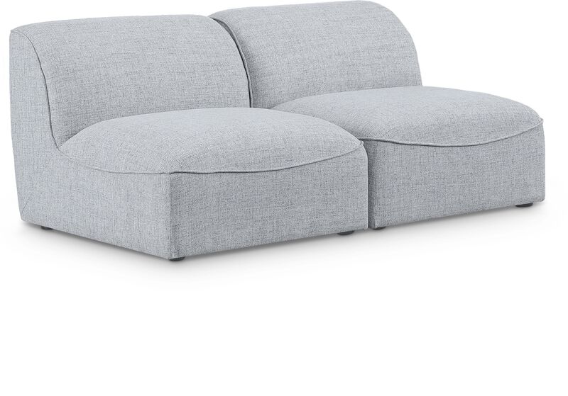 Meridian Furniture Miramar Grey Durable Linen Textured Modular Sofa