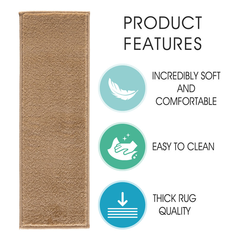 SUSSEXHOME Carpet Stair Treads Easy to Install with Double Adhesive Tape - Safe, 9" X 28" - Beige