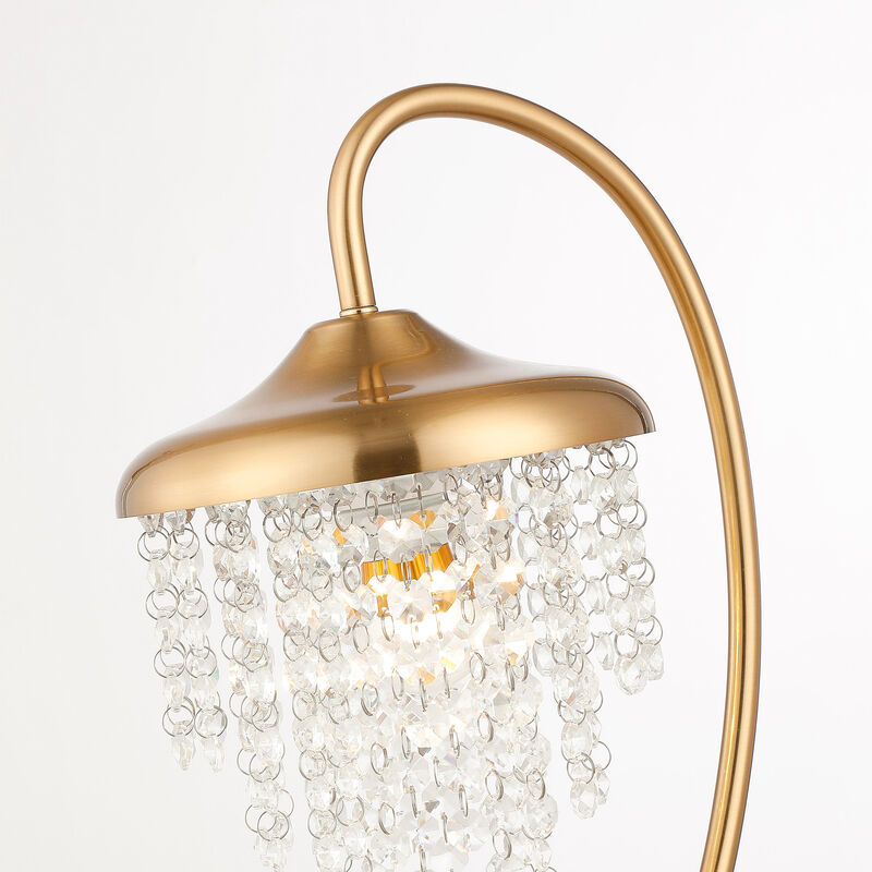 20.8" H Modern Gold Crystal Tassel Table Lamp Desk Lamp