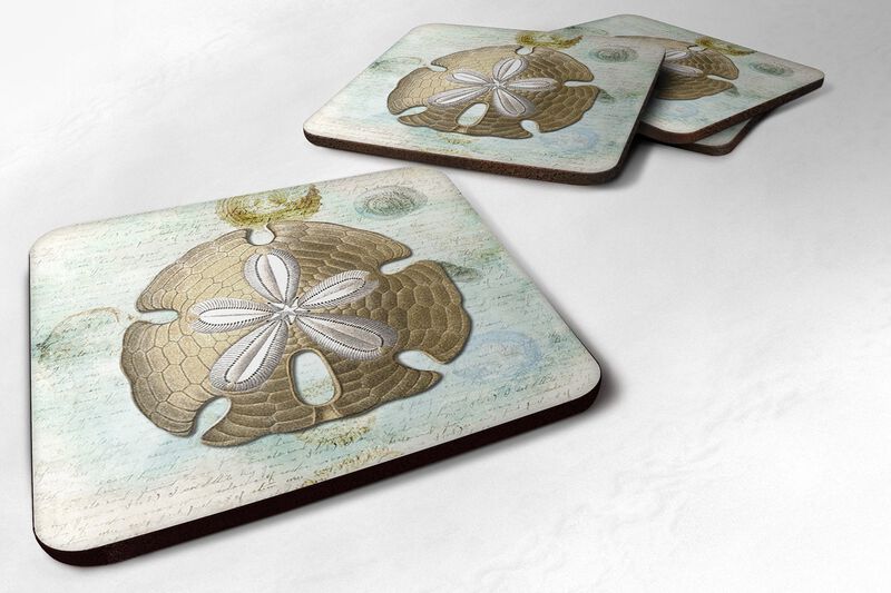 Caroline's Treasures SB3025FC Sand Dollar Foam Coasters (Set of 4), 3.5 H x 3.5 W, Multicolor image number 0