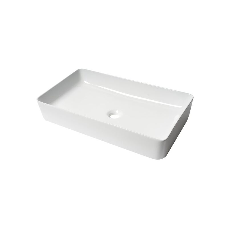 ALFI brand White 24 Modern Rectangular Above Mount Ceramic Sink