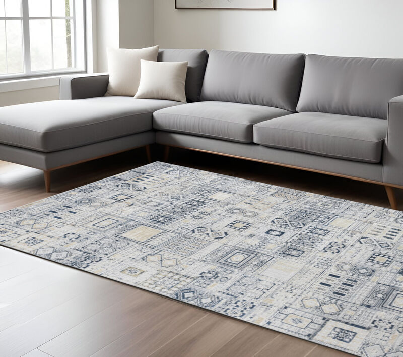HomeRoots 8' X 10' Brown And Gray Wool Plaid Hand Tufted Area Rug image number 1