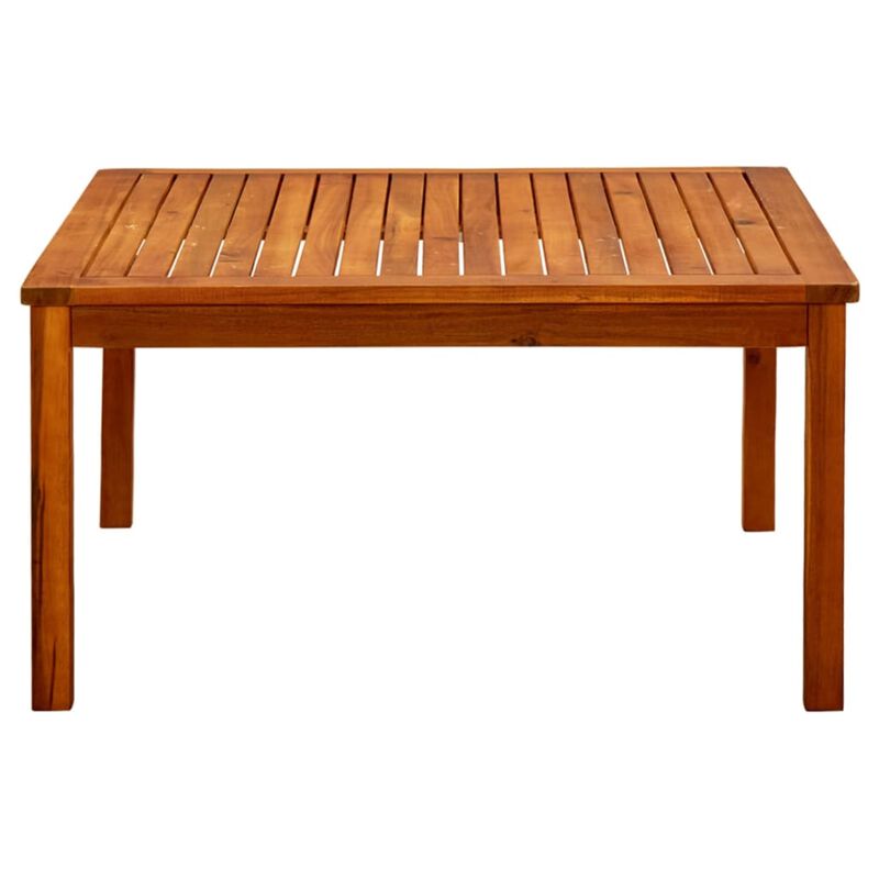 vidaXL and Practical Square-Sized Outdoor Patio Coffee Table with Natural Oil Finish, Durable Weather-Resistant Solid Acacia Wood, DIY Assembly Required