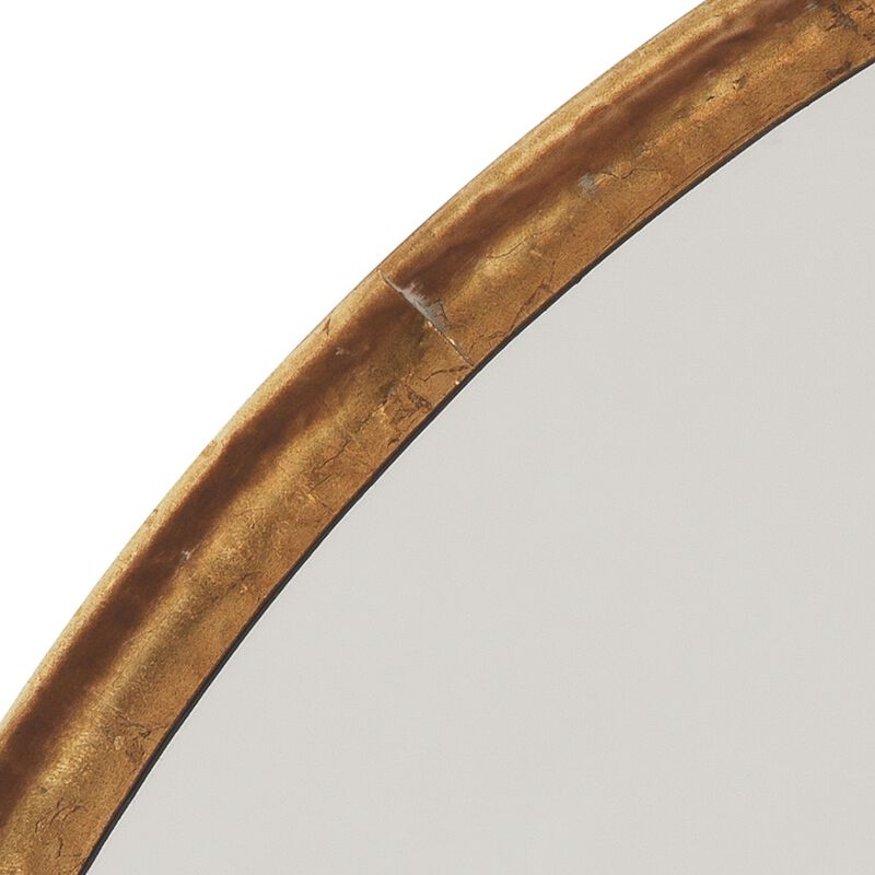 Refined Iron Gold Round Mirror
