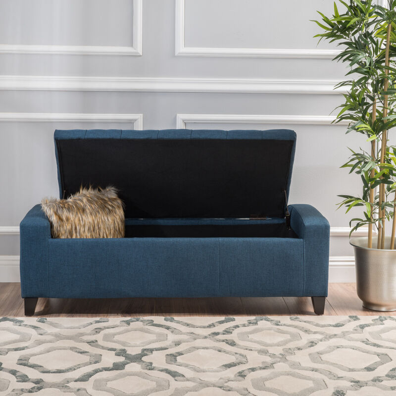 Merax Fabric Upholstered Storage Ottoman for Living Room, Bedroom