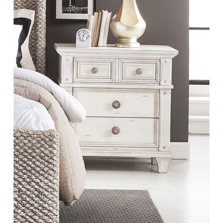 American Woodcrafters Sedona 3-Drawer Nightstand - Cobblestone White