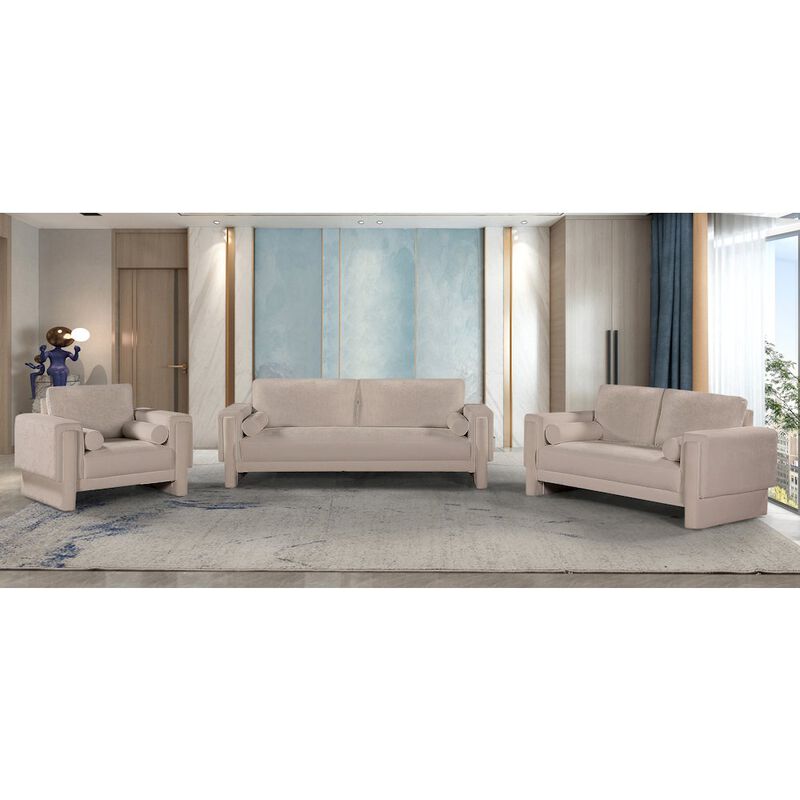 Meridian Furniture Madeline Beige Chenille Fabric Chair