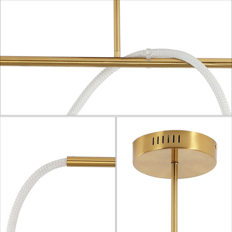 Alessio Contemporary Minimalist 360 Adjustable Silicone Neon Rope Dimmable Linear Integrated LED Flush Mount