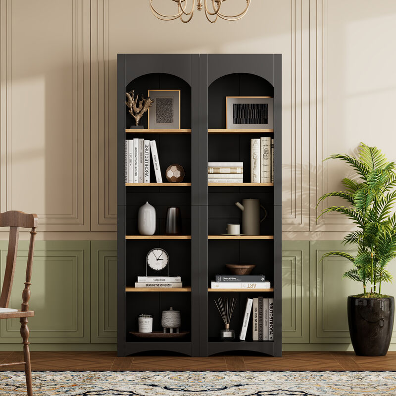 Merax Farmhouse 5 Tier Bookshelf Bookcase Storage Cabinet