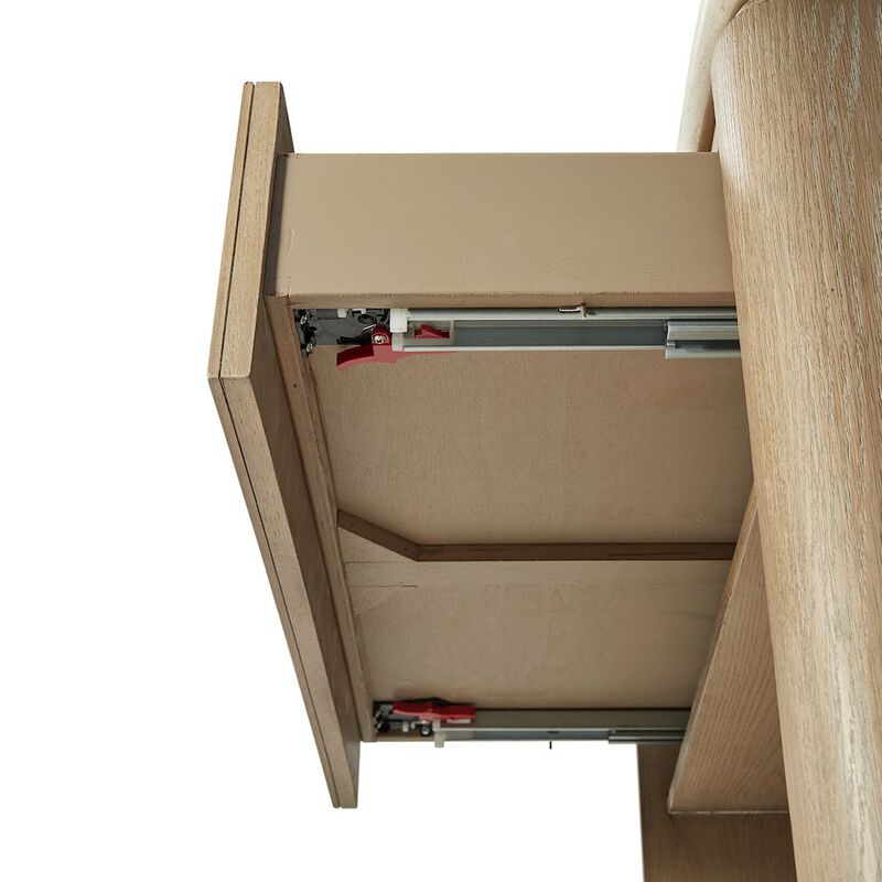 Elements Two Drawer Nightstand with Oak Veneer Drawer Fronts - Toffee image number 4