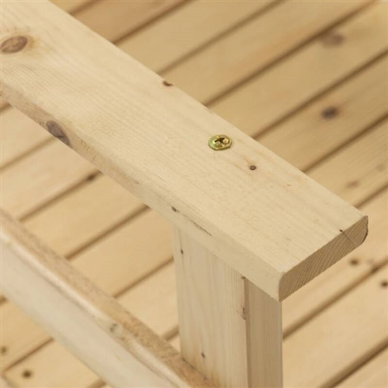 Outdoor Wooden Garden Bridge with Hand Rails for Yard and Pond