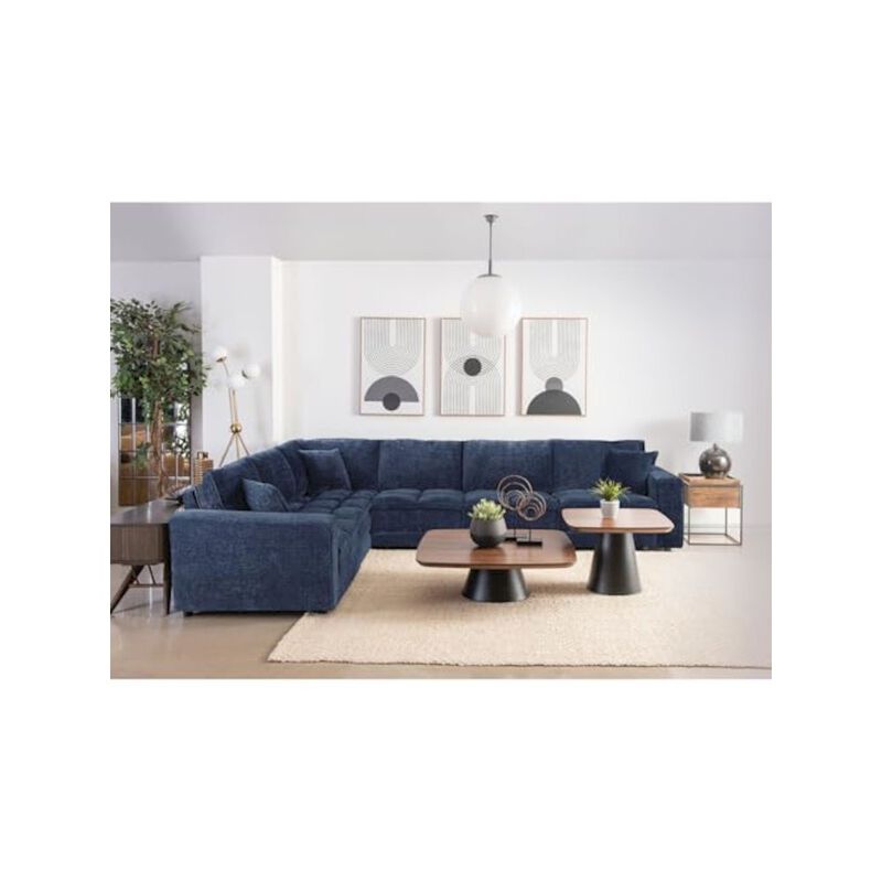 Coaster Co. of America Atlantic Corduroy Upholstered RAF Arm Chair Blue image number 1