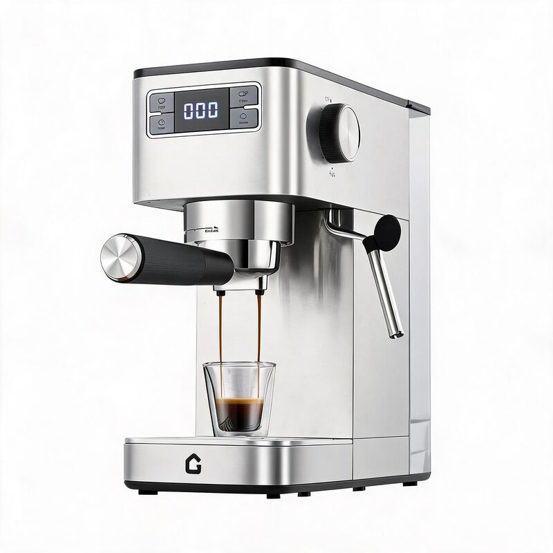 20 Bar Stainless Steel Coffee Machine with Steam Frother & Removable Water Tank for Home Barista Use image number 0