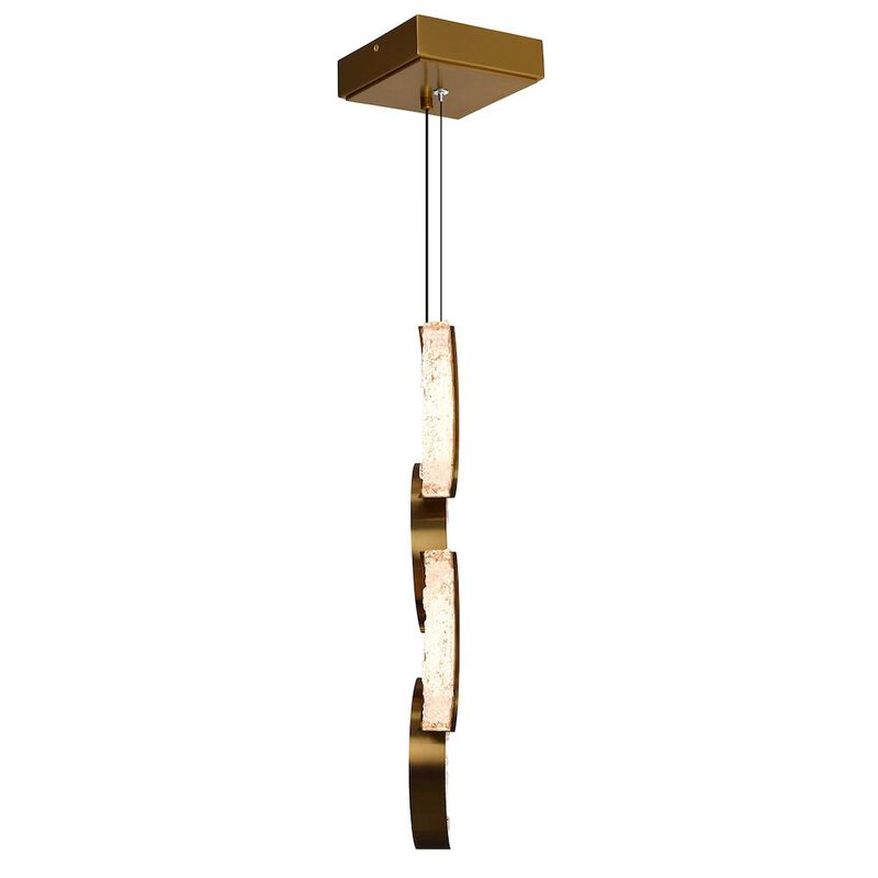 CWI Lighting Moon Integrated LED Brass Mini Pendant