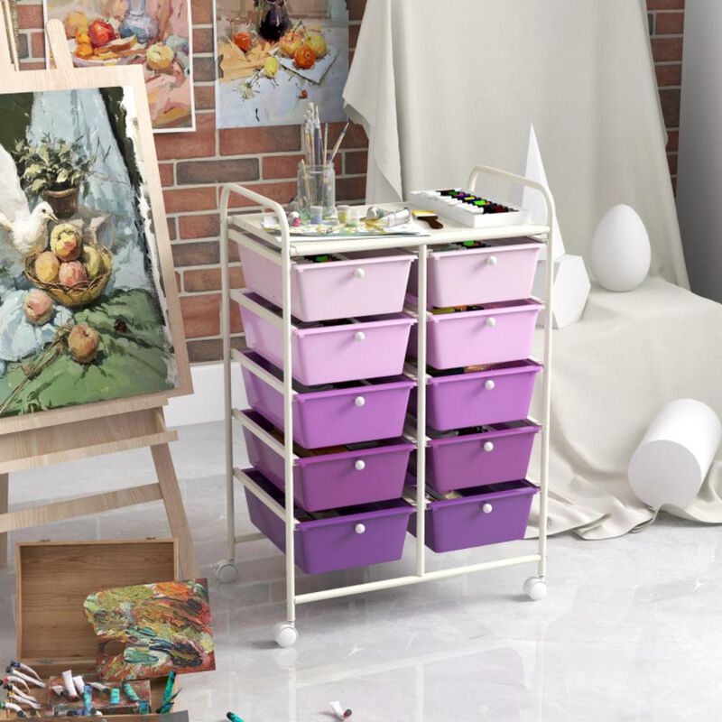Hivvago 10-Drawer Rolling Storage Cart