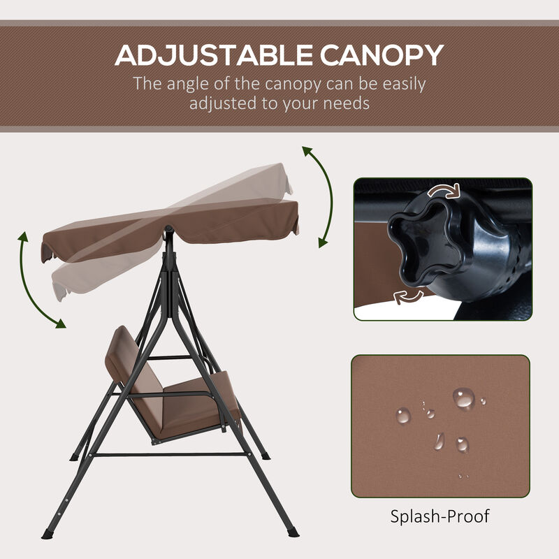 Hivvago Patio Swing Chair with Steel Frame and Adjustable Shade image number 4