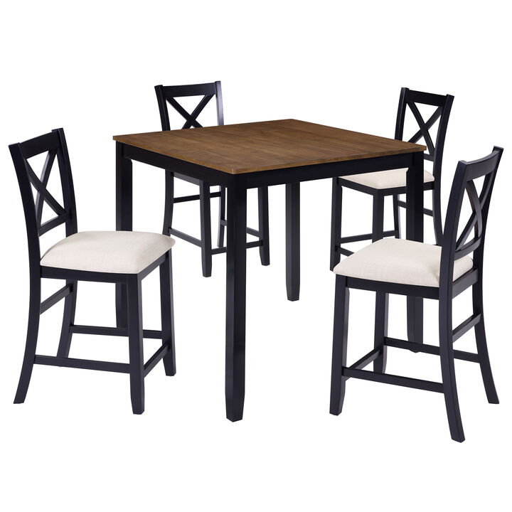 Merax 5-Piece Counter Height Dining Table Set with 4 Chairs