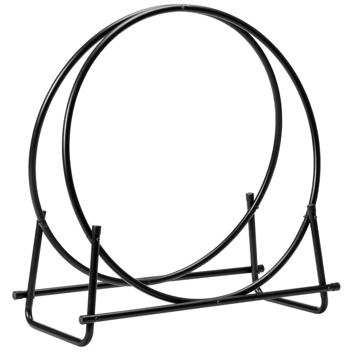 Tubular Steel Log Hoop Firewood Storage Rack