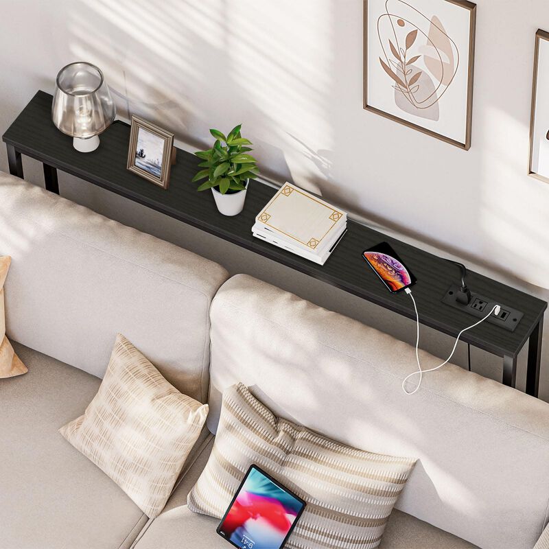 Slim Entryway Console Table with Power Outlets for Small Spaces image number 3