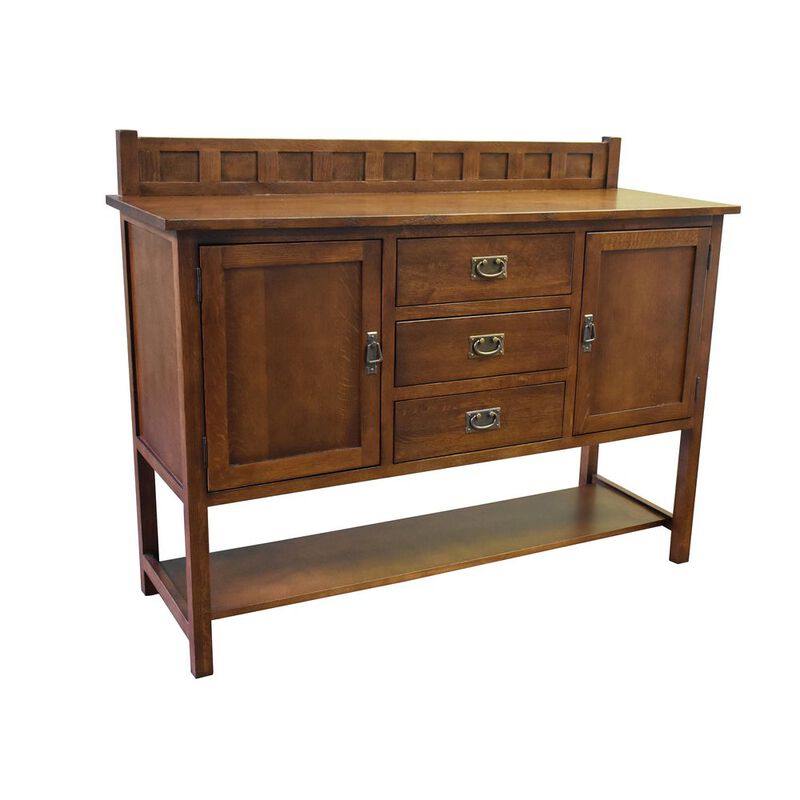 Crafters and Weavers Mission Turner Sideboard With 3 Drawers And 2 Doors - Walnut