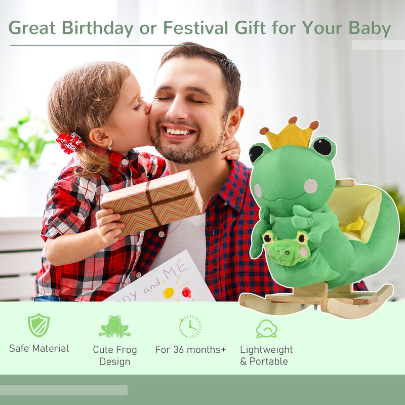 BreeBe Toddler Frog Ride-On Rocker with Seat Belt image number 5