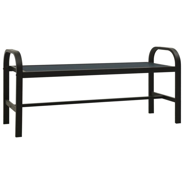 vidaXL Durable Patio Bench - Weather-Resistant & eco-Friendly Made of Steel and WPC, in Black', Suitable for Garden and Outdoor Use
