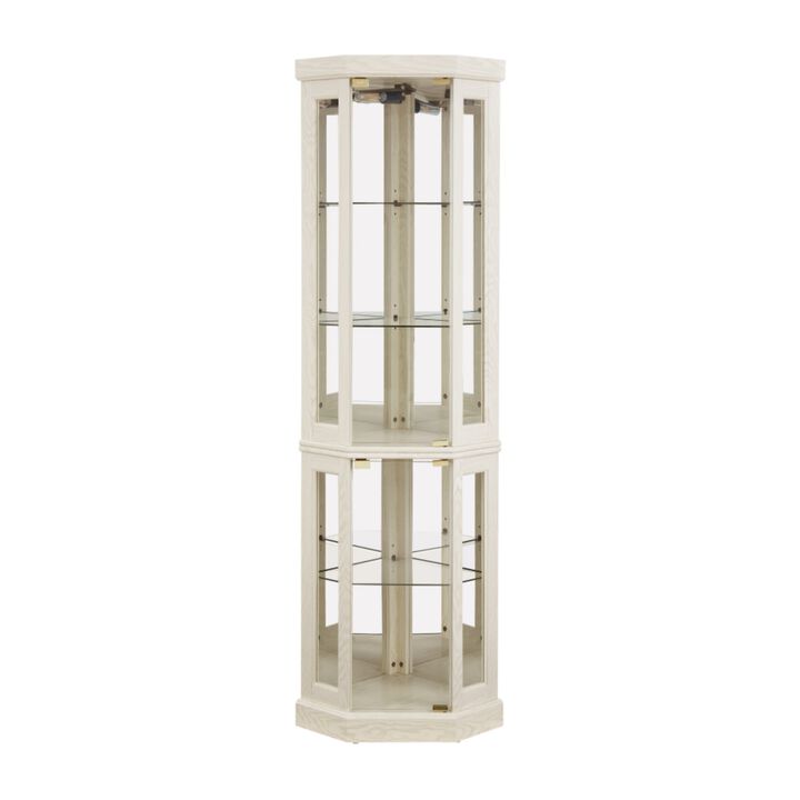 Jasnon Lighted Corner Curio Cabinet