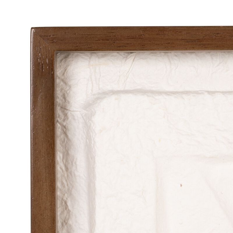 Rowena Interiors Oak Wood Framed Textured Wall Art Panel with Organic Relief Design, Cream image number 2