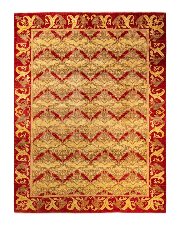 Arts & Crafts, One-of-a-Kind Hand-Knotted Area Rug  - Beige, 9' 2" x 12' 0"