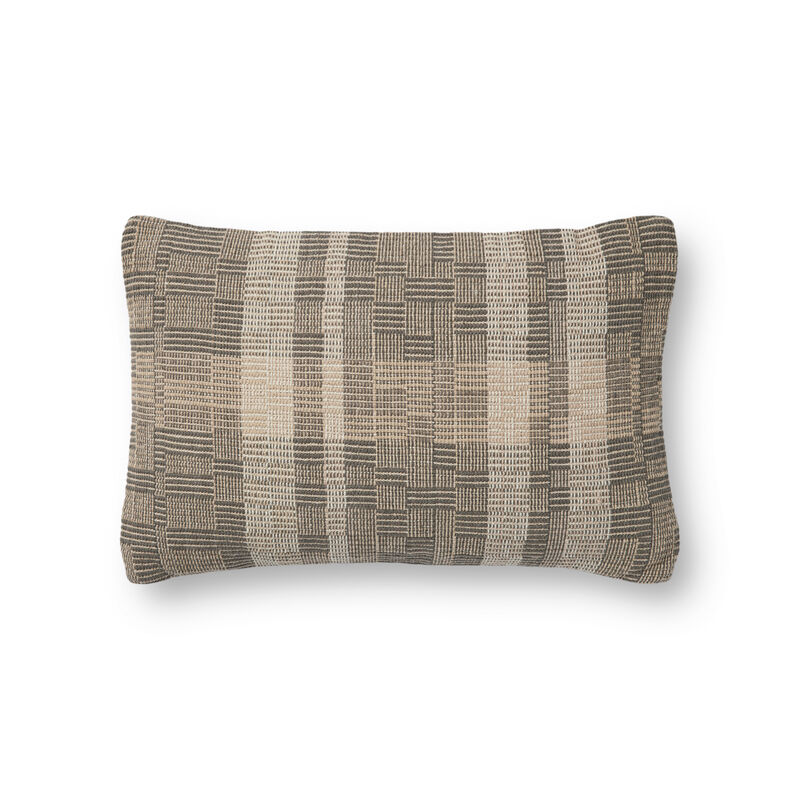 Bea PAL0021 Charcoal/Natural 13''x21'' Down Pillow by Amber Lewis x Loloi